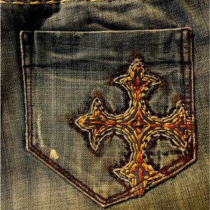 Petrol denim bootcut jeans